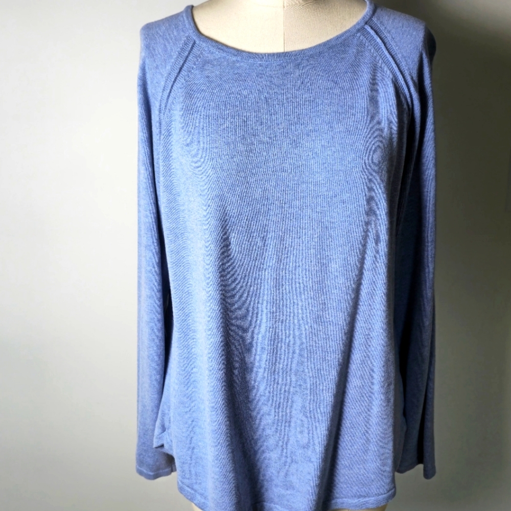 Jeanne Pierre, Women's XL, soft blue long sleeve sweater.